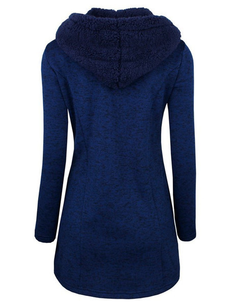 Puha női kabát hosszú modell kapucnival, három színben