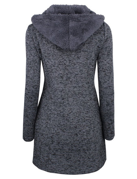 Puha női kabát hosszú modell kapucnival, három színben