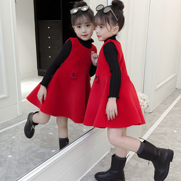 Rochie moderna pentru fete pentru copii cu aplicatie in doua culori