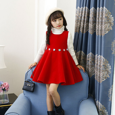Детска рокля за момичета в червен цвят