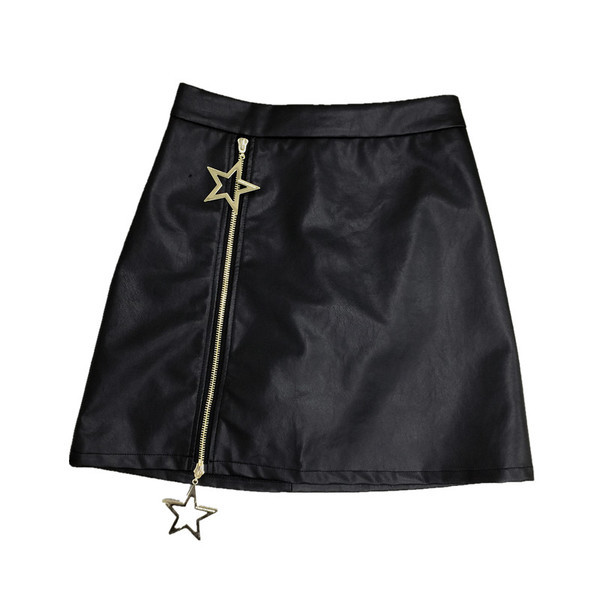 Fusta de dama din piele de culoare neagra