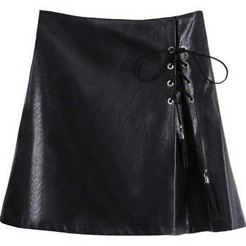 Női bőr szoknya nyakkendővel