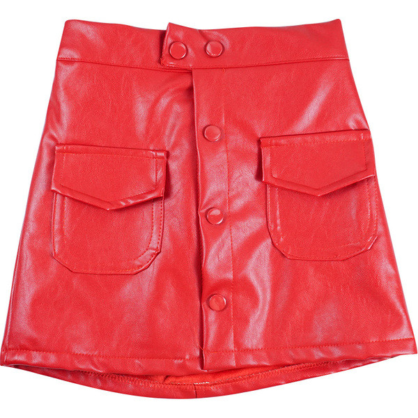 Fusta moderna din piele pentru copii pentru fete in doua culori