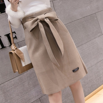 Fusta de dama in doua culori cu panglica