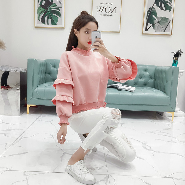 Modern női pulóver két színben - barna és rózsaszín