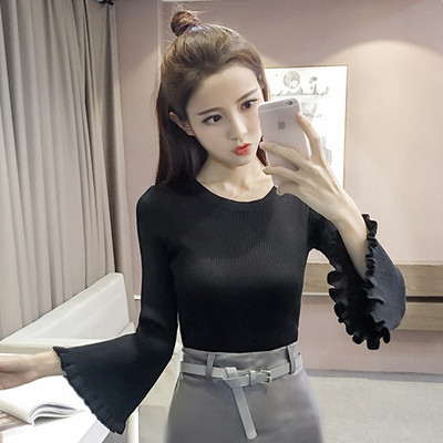 Stílusos női blúz lótusz ujjakkal, több színben