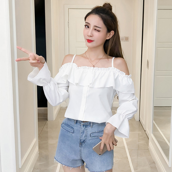 Γυναικεία μοντέρνα μπλούζα σε δύο χρώματα - λευκό και κόκκινο