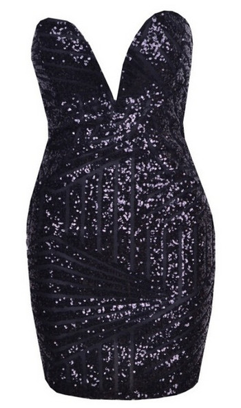 Rochie de dama actuala cu paiete si decolteu in V in trei culori