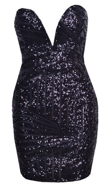 Rochie de dama actuala cu paiete si decolteu in V in trei culori