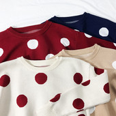 Női pöttyös pulóver több színben