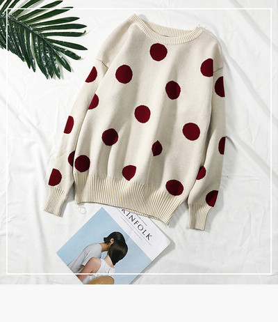 Női pöttyös pulóver több színben