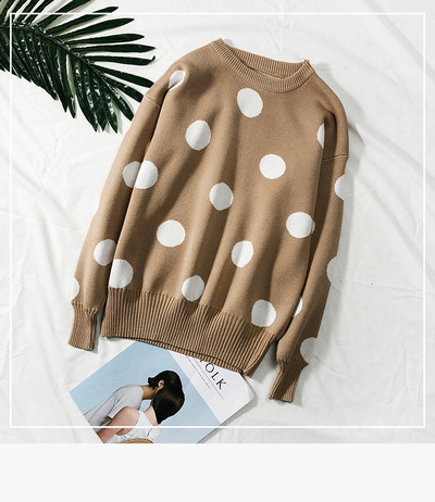 Női pöttyös pulóver több színben