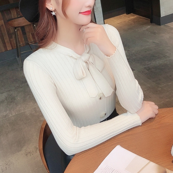 Stílusos női blúz szalaggal több színben