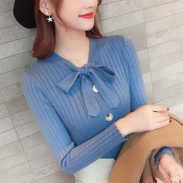 Stílusos női blúz szalaggal több színben