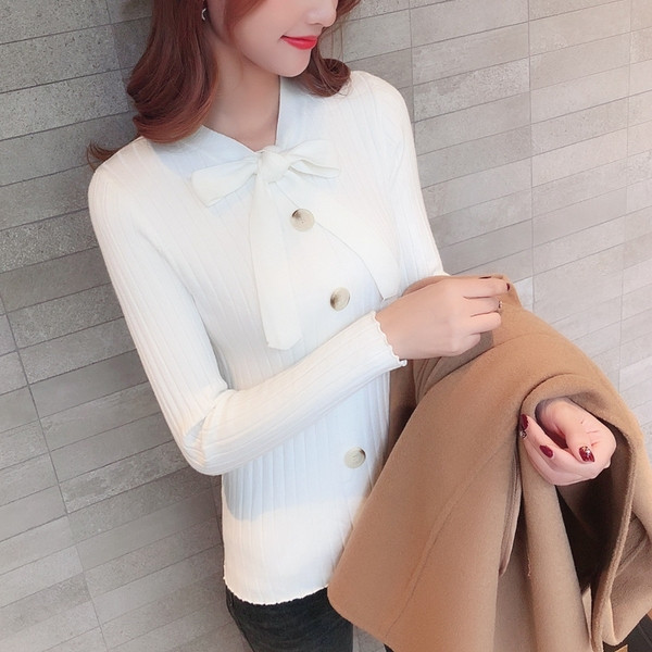 Stílusos női blúz szalaggal több színben