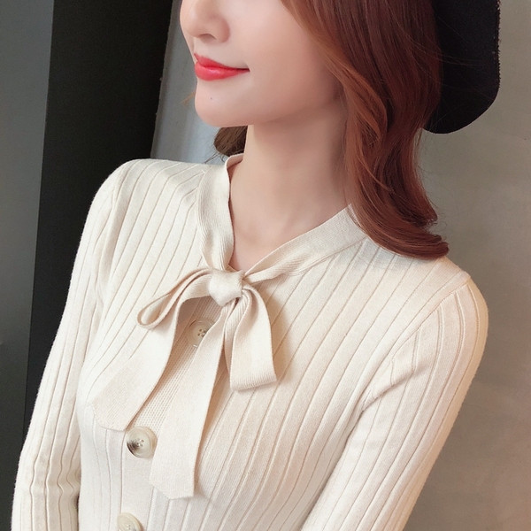 Stílusos női blúz szalaggal több színben