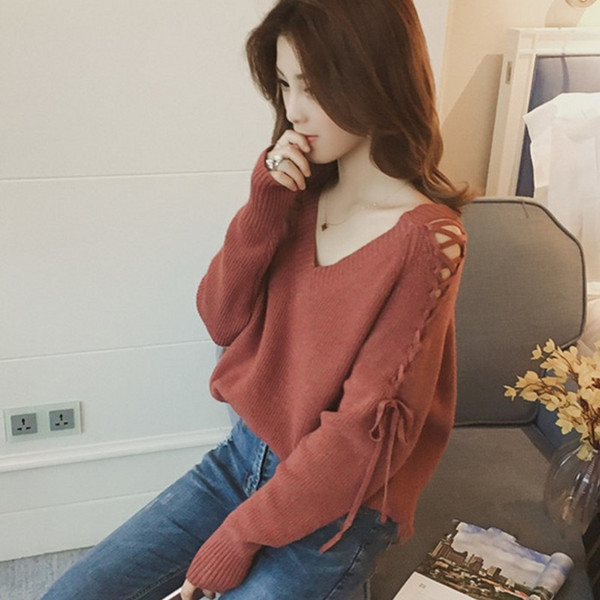 Μοντέρνο γυναικείο  πουλόβερ σε διάφορα χρώματα με γυμνά ώμοι