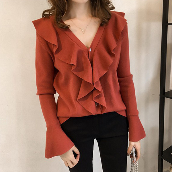 Stílusos női blúz V-nyakkal