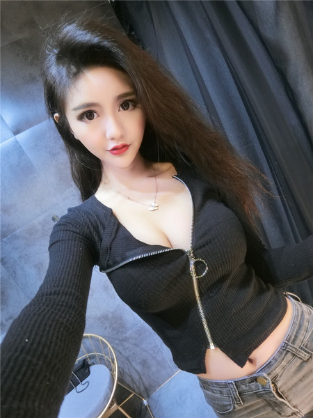 Γυναικεία μπλόυζα με φερμουάρ σε δύο χρώματα