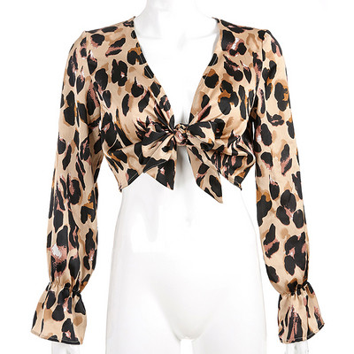 Női extravagáns leopárd blúz