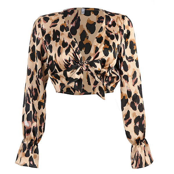Női extravagáns leopárd blúz