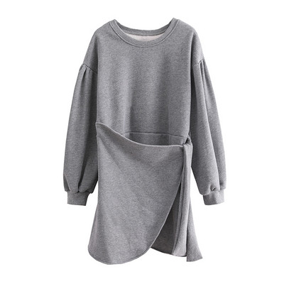 Ежедневна дамска рокля с широки ръкави и връзки в три цвята