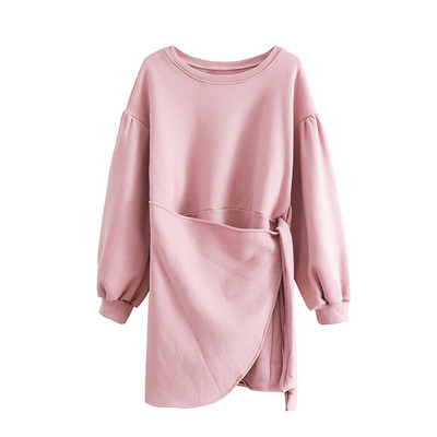 Ежедневна дамска рокля с широки ръкави и връзки в три цвята