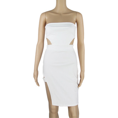 Дамска  рокля тип бюстие в черен и бял цвят