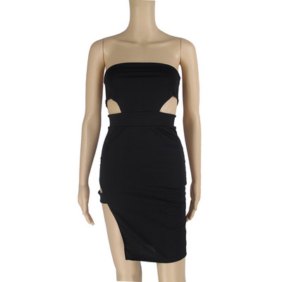 Дамска  рокля тип бюстие в черен и бял цвят