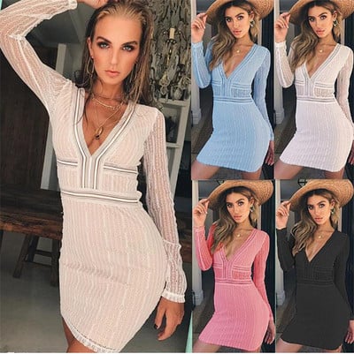 Rochie de dama eleganta cu decolteu in V in mai multe culori