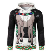 Modern férfi pulóver karácsonyi motívumokkal, fekete színben