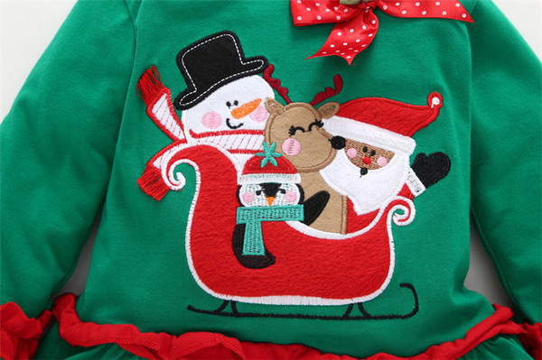 Детски комплект за момичета включващ блуза и клин с коледни мотиви