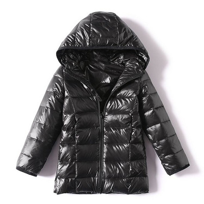 Alkalmi gyerekkabát kapucnival fekete színben, lányoknak és fiúknak egyaránt