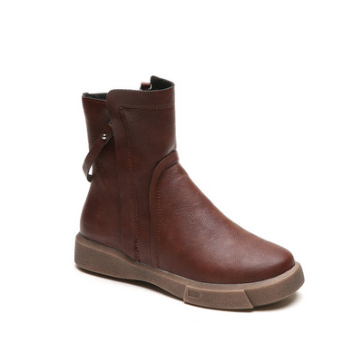 Актуални дамски боти от еко кожа в два цвята