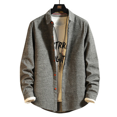 Téli vastag férfi ing szürke és kék színben