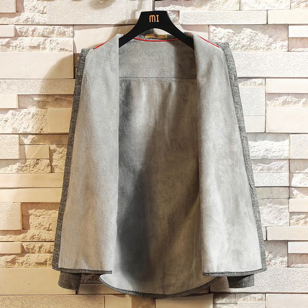 Téli vastag férfi ing szürke és kék színben