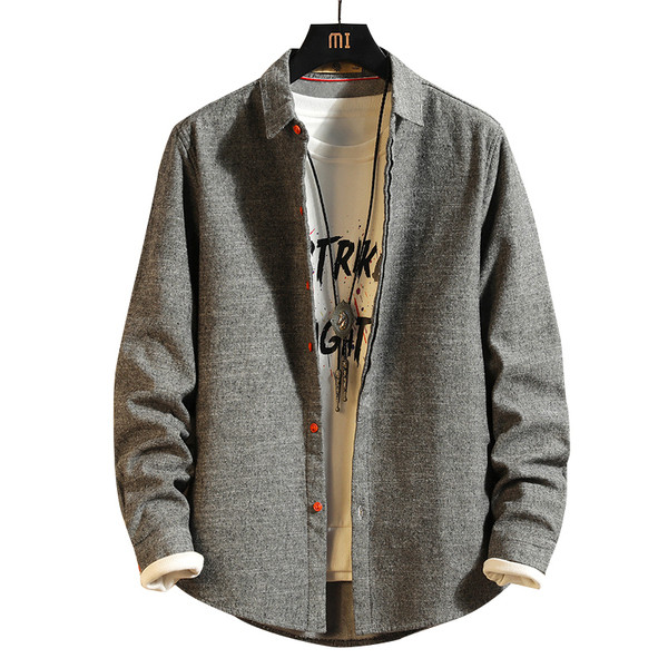 Téli vastag férfi ing szürke és kék színben