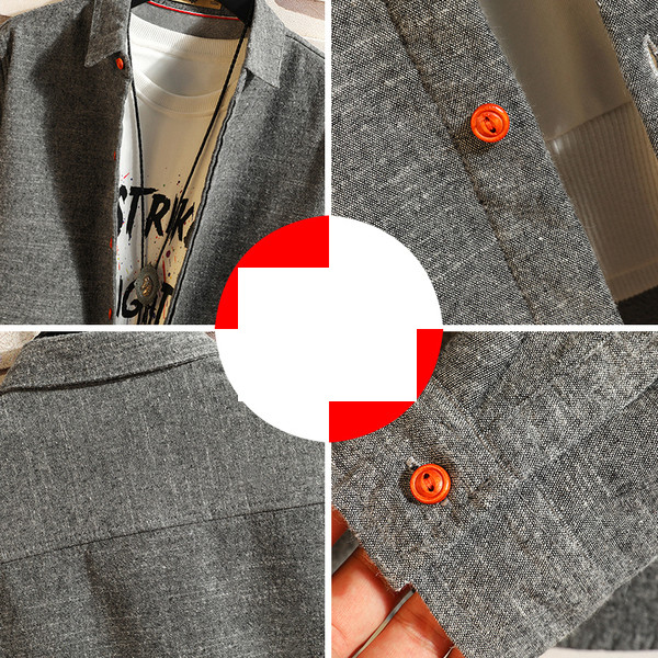 Téli vastag férfi ing szürke és kék színben