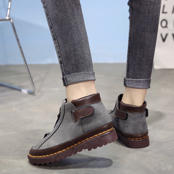 Стилни дамски боти с цип и топла подплата в няколко цвята