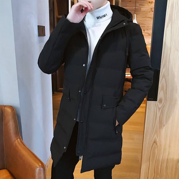 Férfi hosszú téli kabát piros, fekete, szürke és zöld színekben