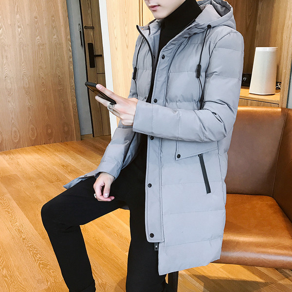 Férfi hosszú téli kabát piros, fekete, szürke és zöld színekben