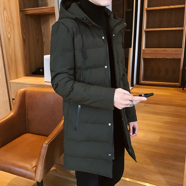 Férfi hosszú téli kabát piros, fekete, szürke és zöld színekben