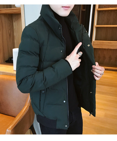 Мъжко яке за зимата в черен и тъмнозелен цвят