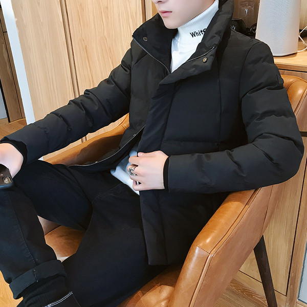 Мъжко яке за зимата в черен и тъмнозелен цвят