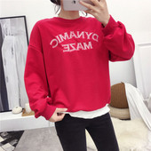 Ежедневна дамска памучна блуза в червен цвят