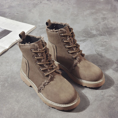 Дамски удобни боти с връзки в два цвята