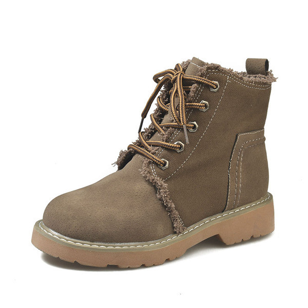 Дамски удобни боти с връзки в два цвята