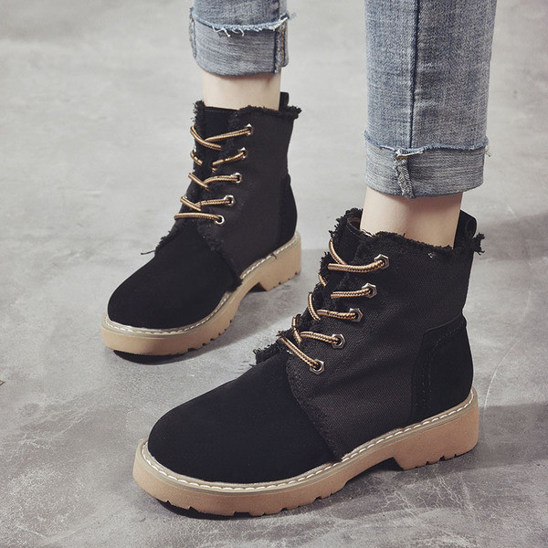 Дамски удобни боти с връзки в два цвята