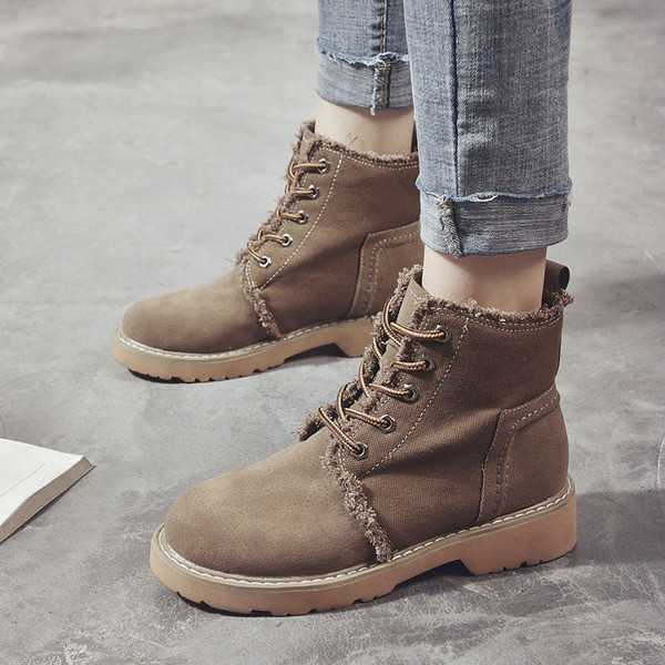 Дамски удобни боти с връзки в два цвята