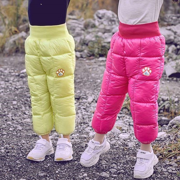 Зимен детски панталон от шушляк с апликация подходящ за момичета и момчета